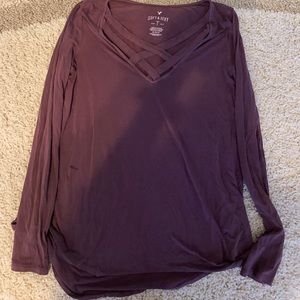 American Eagle Soft and Sexy Criss Cross Tee